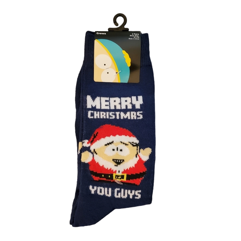 South Park Mr. Hankey‎ & Cartman Christmas Crew Socks 2 Pairs New